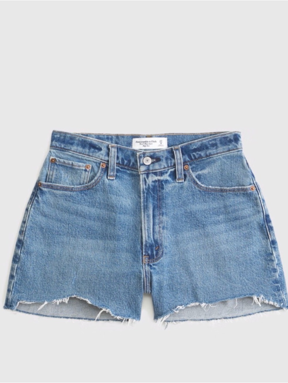 Abercrombie & Fitch High-Rise 4” mom short - Denim Shorts